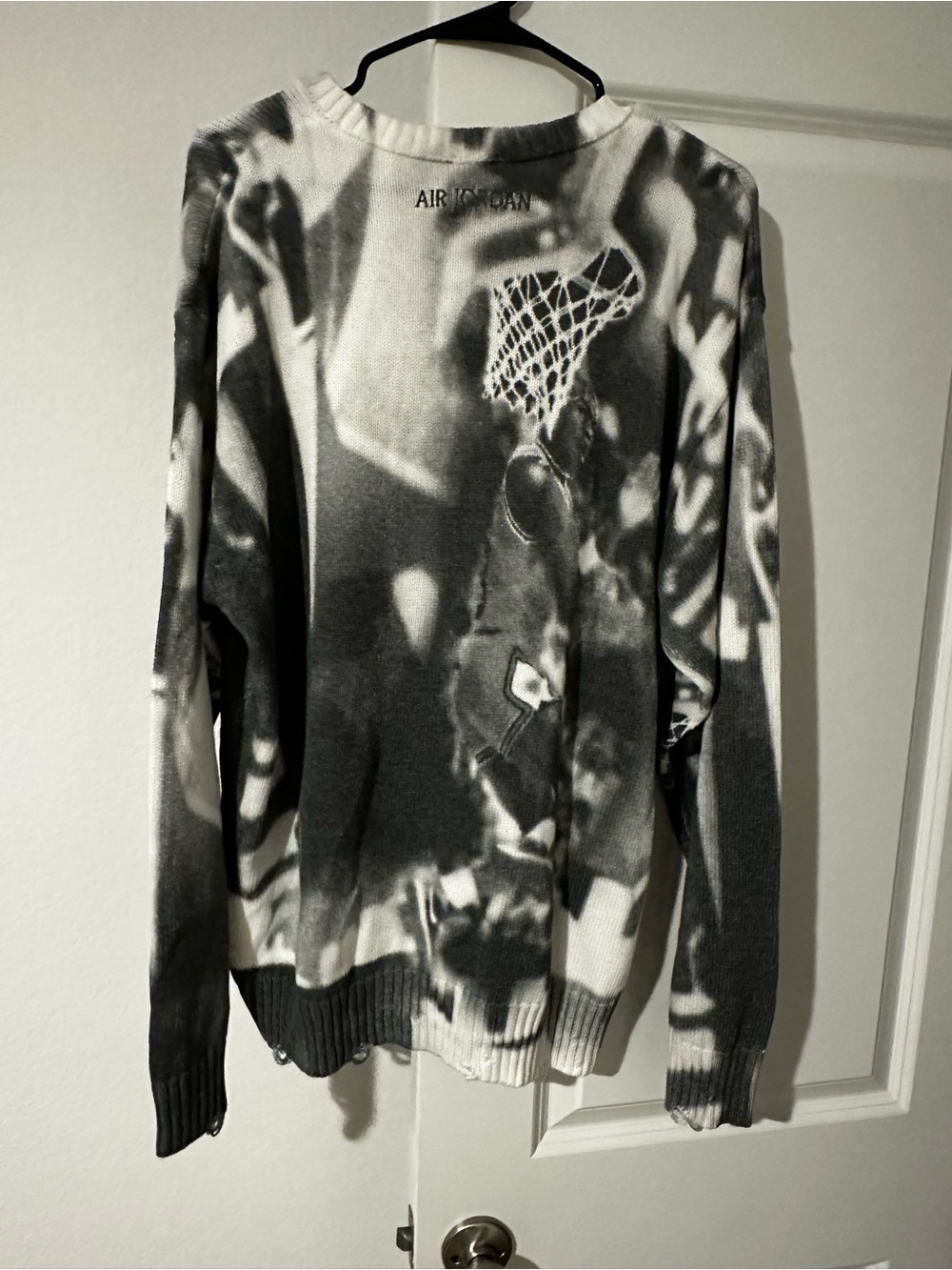Nike Jordan Knit Sweater Size XL Gray White HQ1635-133